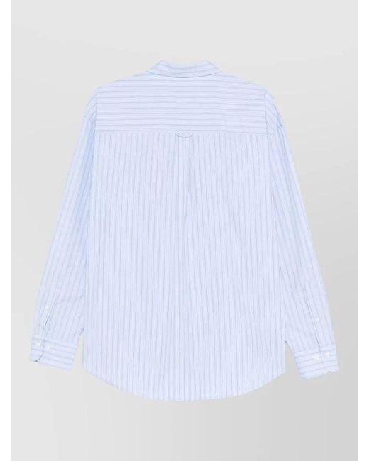 sunflower White Stripe Poplin Regular Shirt Button Down Collar for men