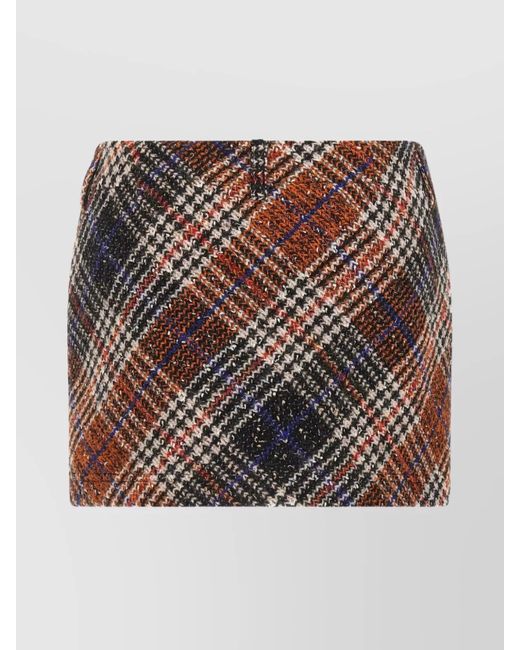 Missoni Multicolor Wool Blend Checked Tweed Mini Skirt