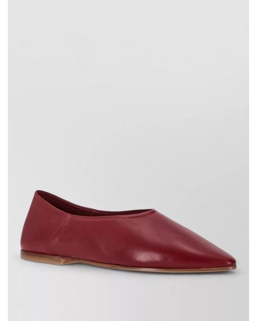 LA ROSE Red Leather Loafer Babu Shoes Flat Sole