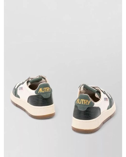 Autry Metallic Leather Low-Top Lace-Up Sneakers