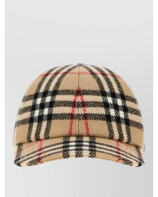 Burberry Metallic Wool Checked Baseball Cap