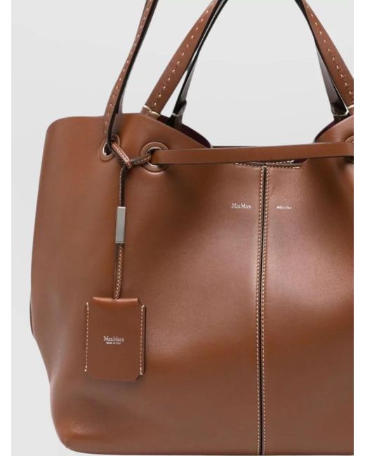 Max Mara Brown Leather Bucket Bag