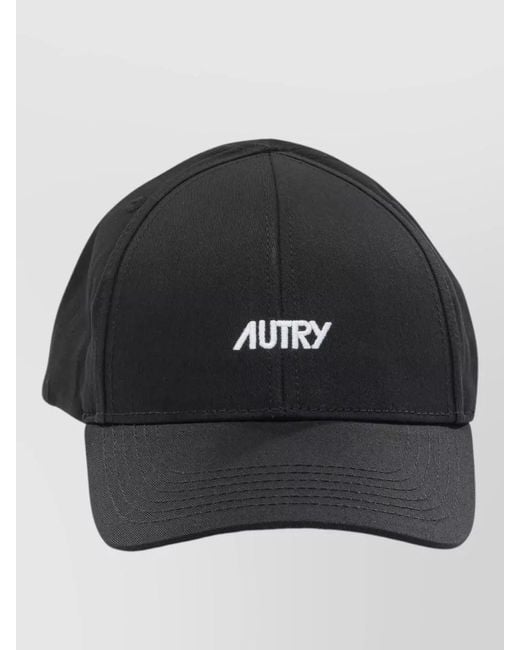 Autry Black Baseball Cap Logo Detail Curved Brim for men