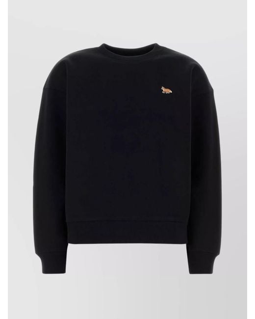 Maison Kitsuné Blue Cotton Crew Neck Sweatshirt
