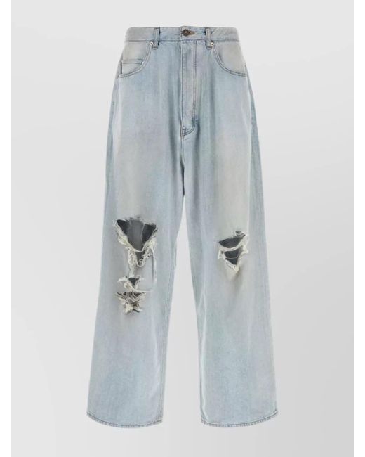 Balenciaga Blue Denim Wide-Leg Trousers for men