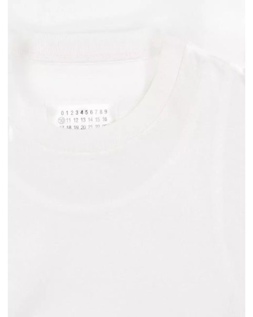 Maison Margiela White Crew Neck Short Sleeve Jersey Top for men