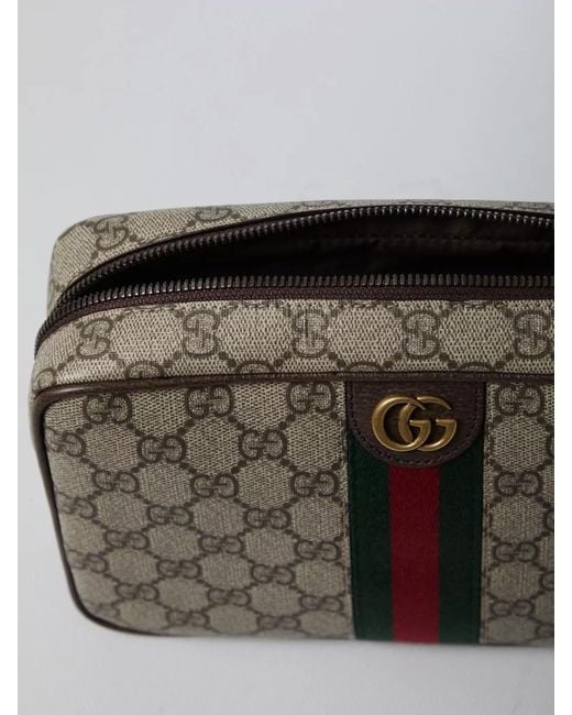Gucci Gray Savoy Small Gg Web Stripe Clutch for men