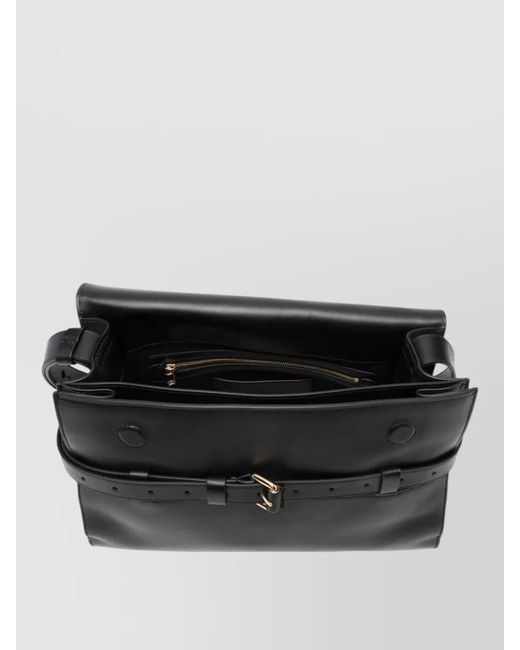 Moschino Black Rectangular Shoulder Bag Adjustable Strap Buckle for men