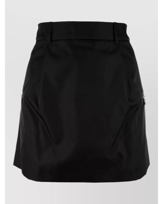 Prada Black Skirt Featuring Belt Loops And Side Pockets