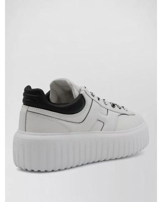 Hogan Gray Leather Low-Top Sneakers