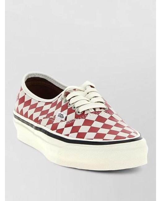 Vans Pink Premium Checkerboard Canvas Low Top Sneakers for men