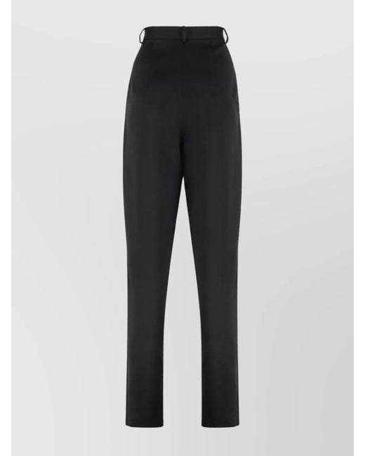 Magda Butrym Black Wool Trousers With Back Pockets And Belt Loops