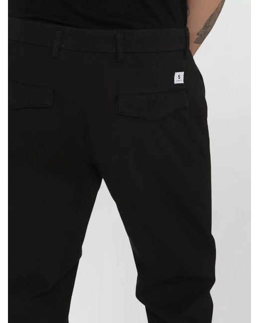 Department 5 Black Prince Chino Pants Belt Loops Pockets for men