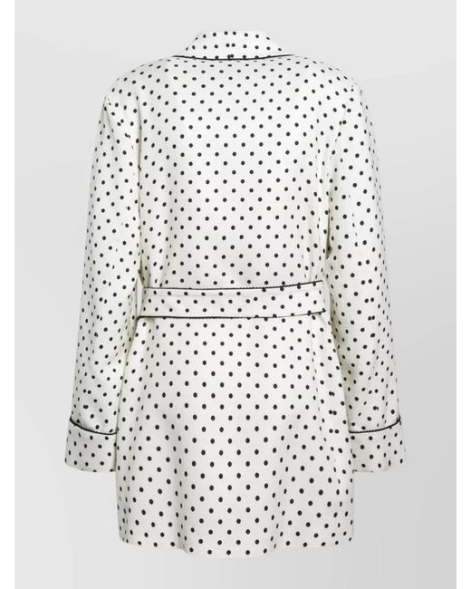 Valentino White Printed Single Breasted Coat