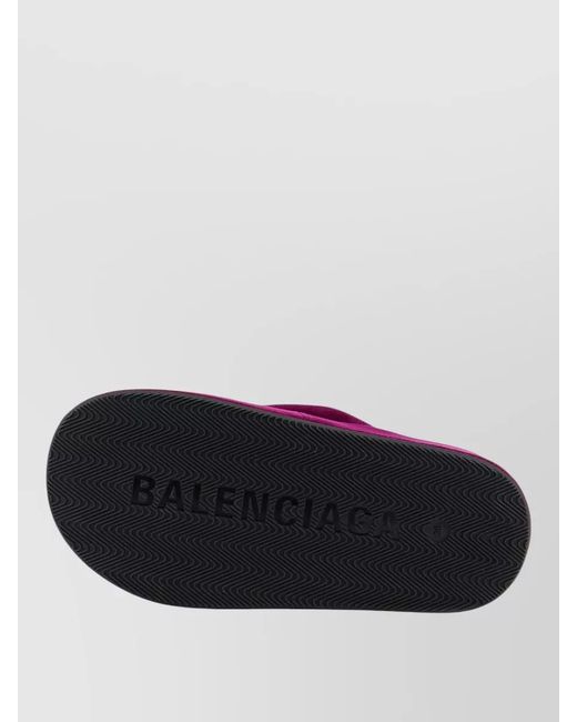 Balenciaga Purple Platform Slides Open Toe Velvet Finish