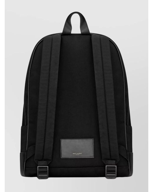 Saint Laurent Black Nylon Canvas And Leather Backpack for men