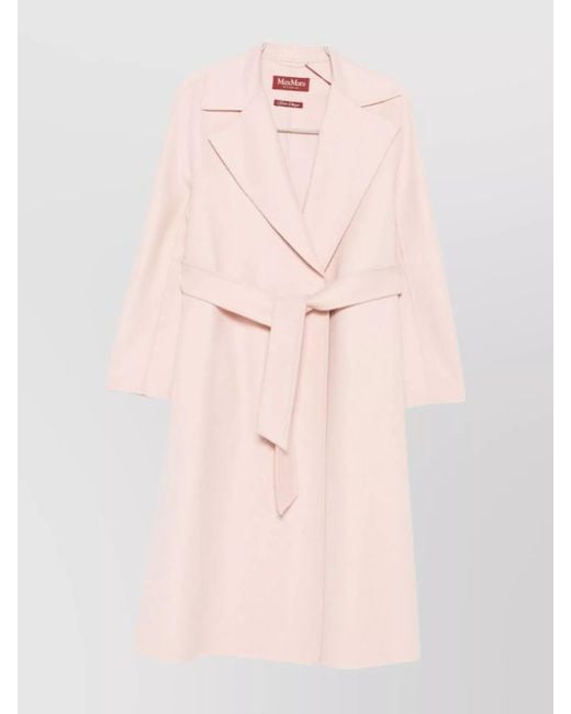 Max Mara Women's Pink Key Coat With Long Kimono Sleeves