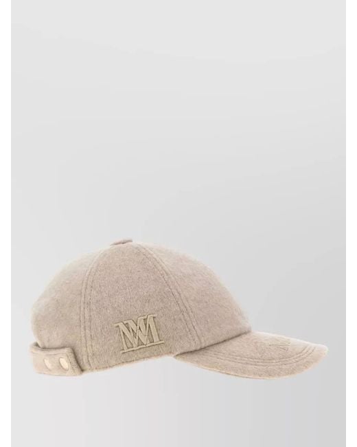 Max Mara Natural Cashmere Lancia Baseball Cap Curved Brim