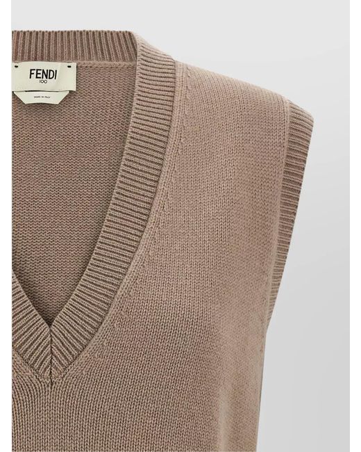 Fendi Brown Cashmere Vest