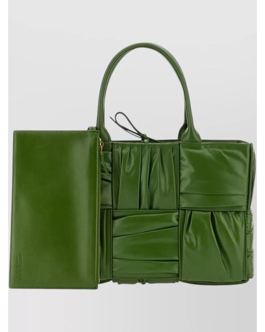 Bottega Veneta Green Small Leather Tote Bag