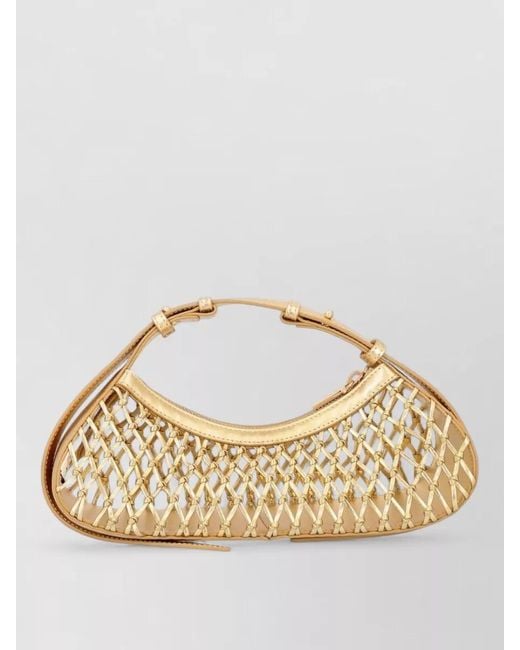 Cult Gaia Metallic Leather Clutch Bag