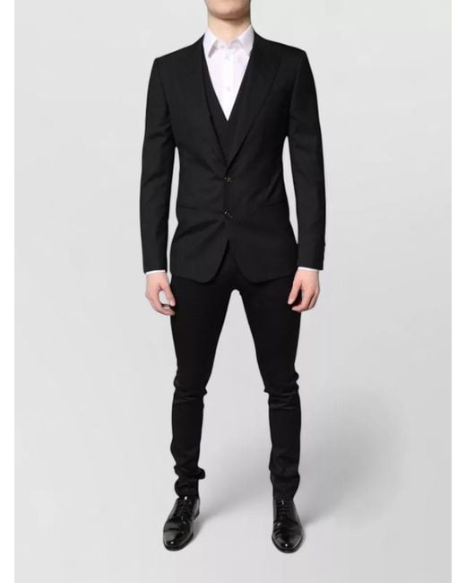 Dolce & Gabbana Black Single Breasted Formal Suit Three Piece for men