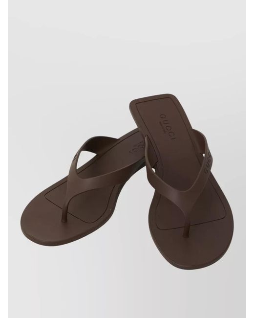 Gucci White Vittoria Thong Sandals Kitten Heel