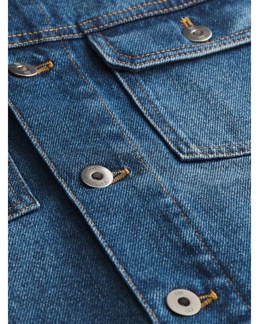 Dior Blue Denim Jacket Cropped Boxy Contrast Stitching