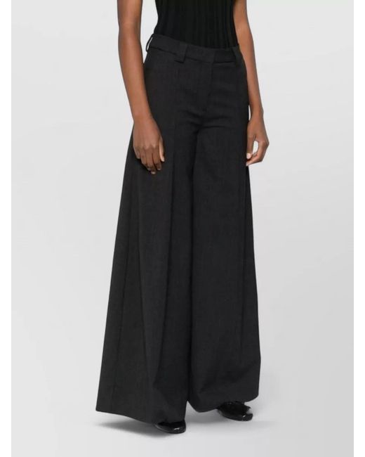Thelatest Black Alma Wool Blend Tailored Wide Leg Trousers