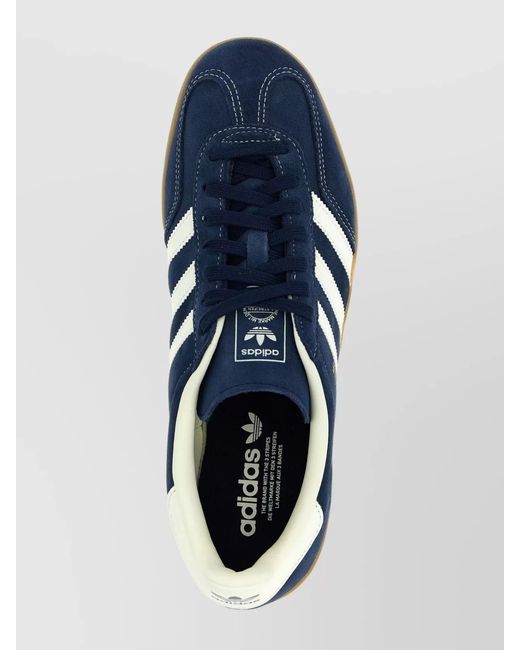 Adidas Originals Blue Leather Gazelle Indoor Low-Top Sneakers for men