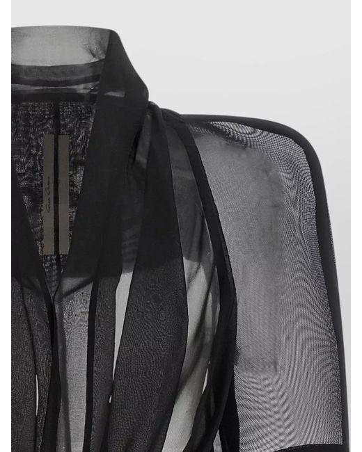 Rick Owens Black Metro Belted Sheer Long Sleeve Jacket