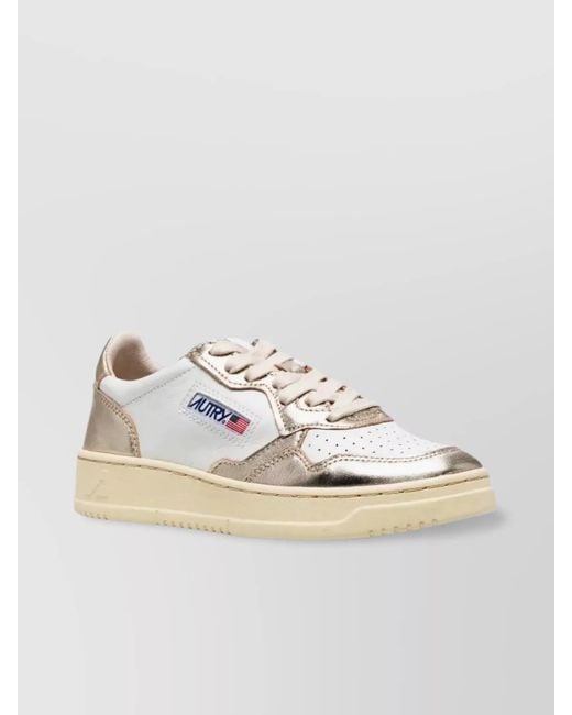 Autry Metallic Leather Low-Top Sneakers