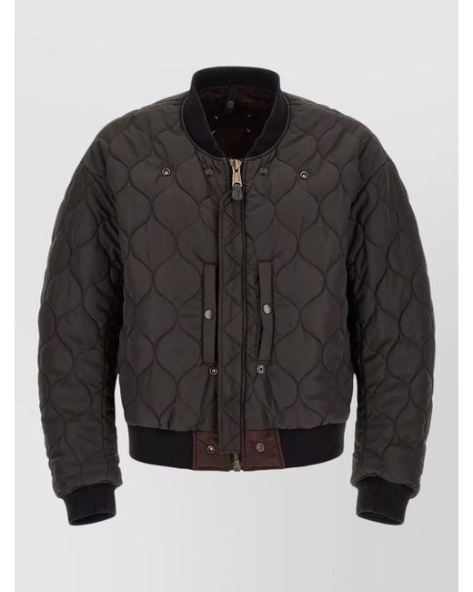 Maison Margiela Brown Reversible Bomber Jacket Quilted Ribbed Pockets for men