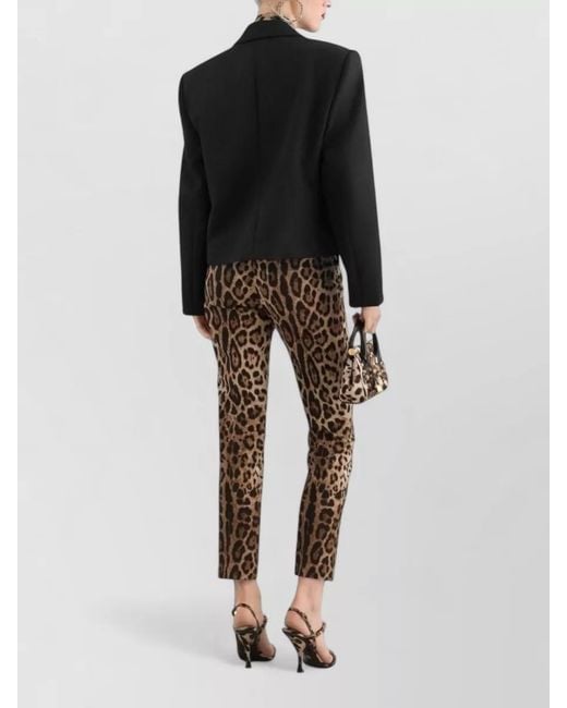 Dolce & Gabbana Multicolor High Waist Slim Fit Animal Print Pants