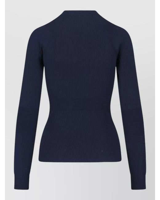 Moncler Blue Ribbed Crewneck Sweatshirt