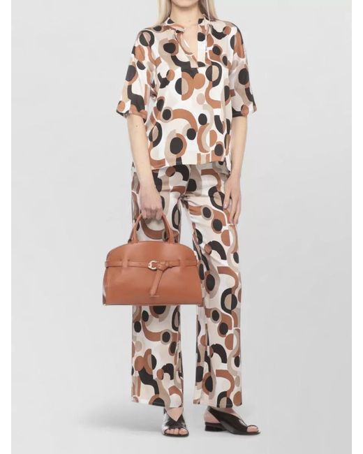 Coccinelle Brown Leather Shoulder Bag Structured Shape Buckle