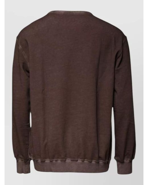 Dolce & Gabbana Brown Cotton Logo Print Crew Neck Sweatshirt for men