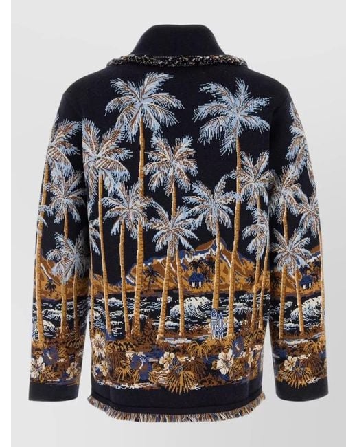 Alanui Multicolor Embroidered Wool-Blend Cardigan for men