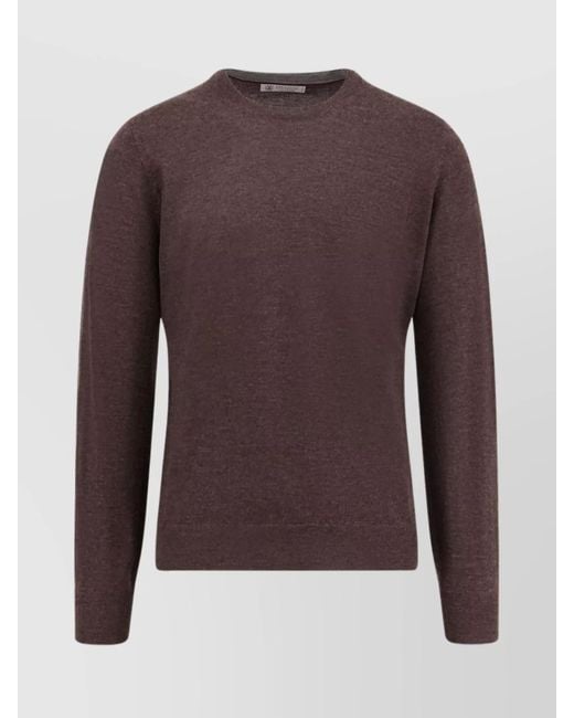 Brunello Cucinelli Purple Cashmere And Silk Crew-Neck Sweater for men