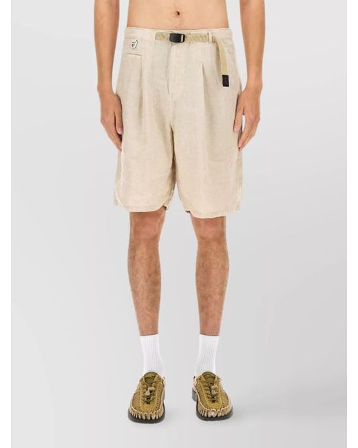 Undercover White Linen Regular-Fit Chino Shorts for men
