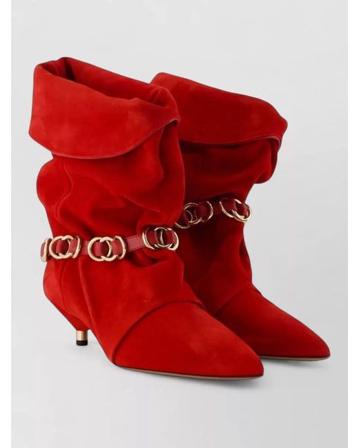 Isabel Marant Red Leather Mules