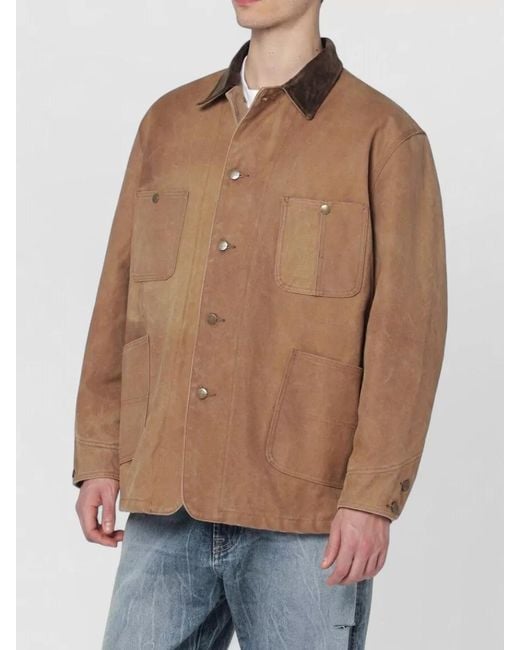 Needles Natural Cotton Single Breasted Coat for men