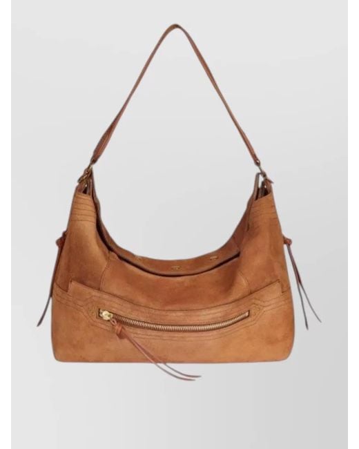 Jérôme Dreyfuss Brown Lucky Hobo Large Wallet Shoulder Strap