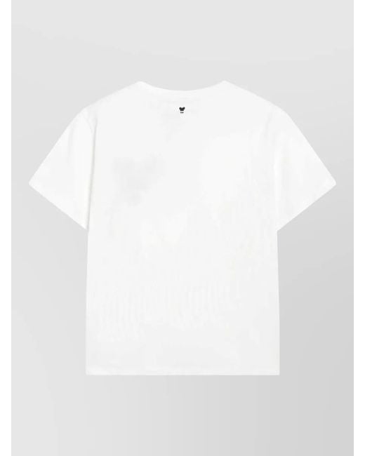 Weekend by Maxmara White Crew Neck Graphic Print Regular Fit Top