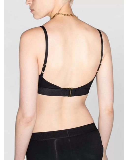 Tom Ford Black Modal Bra Adjustable Straps Triangle Cups