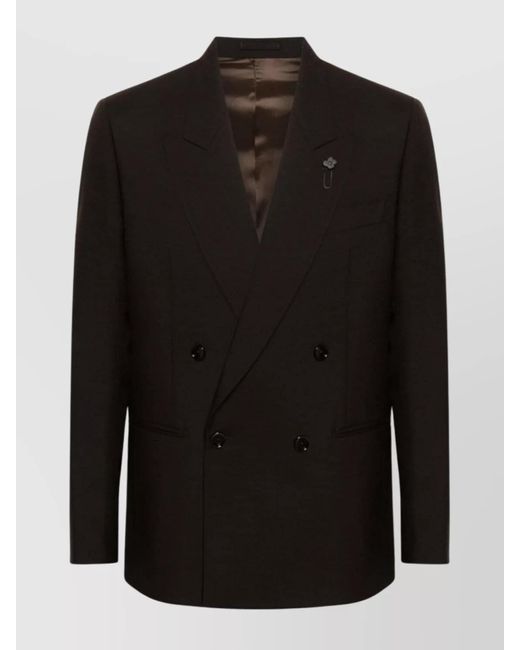 Lardini Black Virgin Wool Regular-Fit Suit for men