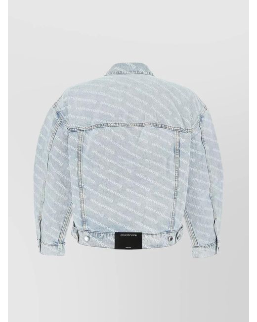 Alexander Wang Blue Falling Back Denim Jacket With Adjustable Back Straps