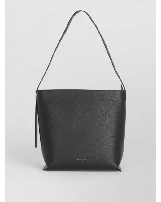 Coccinelle Gray Leather Shoulder Bag