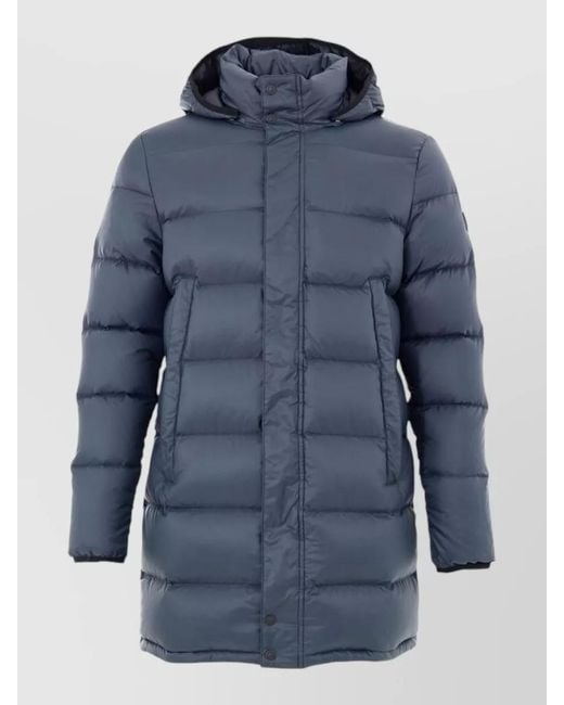 Moose Knuckles Blue Nylon Puffer Coat for men