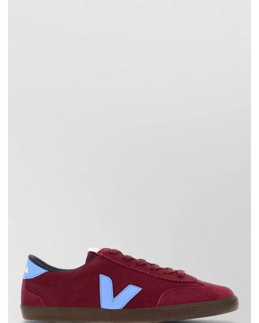 Veja Red Tiziano Suede Volley Lace Up Sneakers